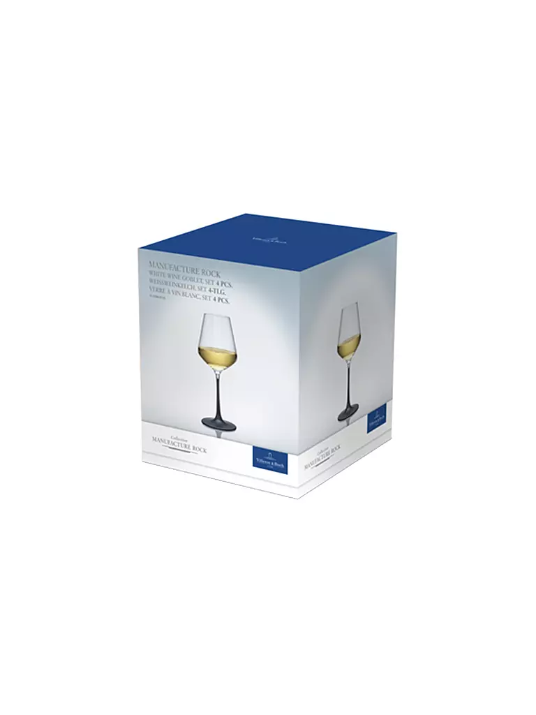 VILLEROY & BOCH Weissweinglas Manufacture Rock 4er 380ml schwarz