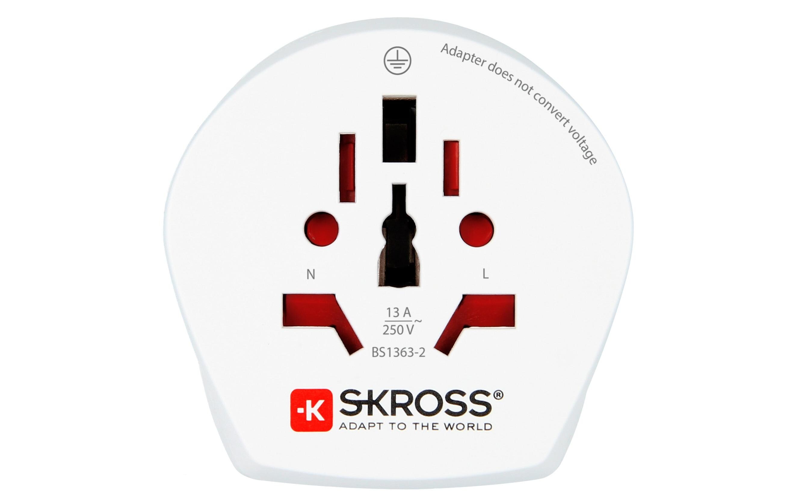 Reiseadapter Combo World IsrKompakter 2in1 Reisestecker, weiss