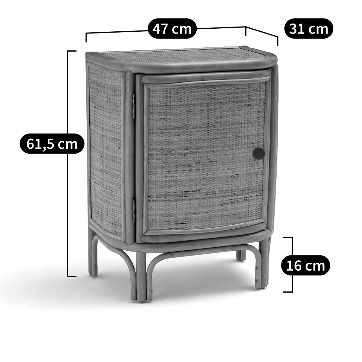 LA REDOUTE INTERIEURS<br>Mesa de cabeceira, porta à esquerda, Ladara