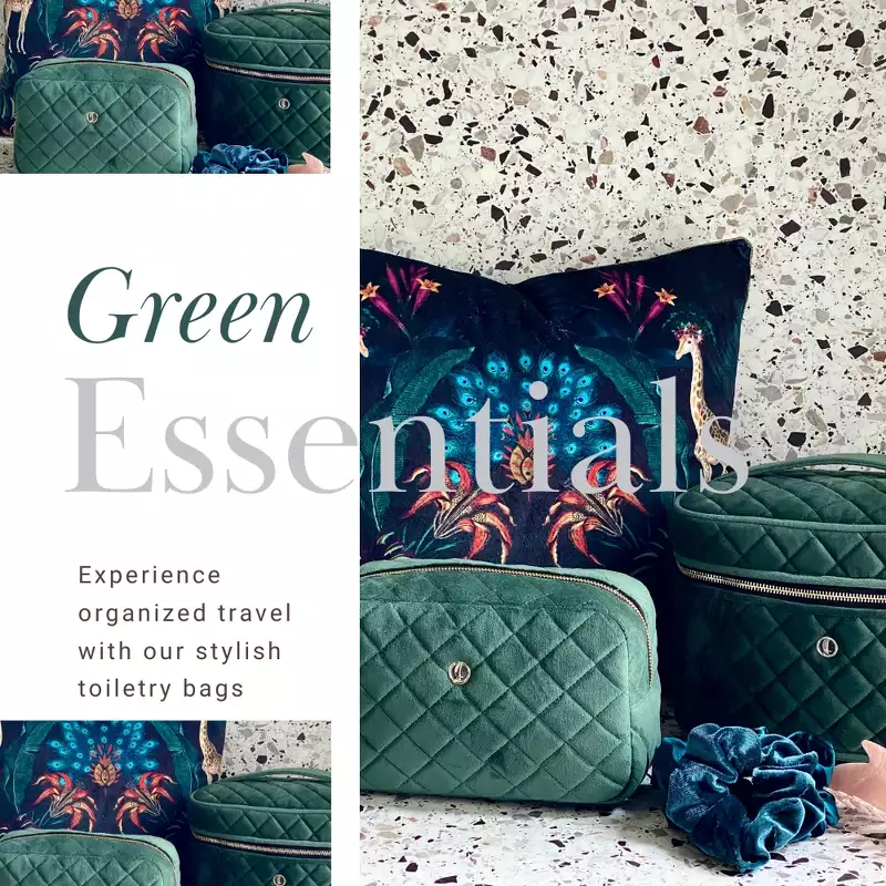 Coming Copenhagen Maisie Toiletry Bag - Emerald Green (Limited Edition)