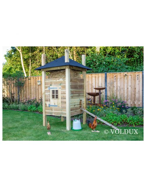 Voldux Hooiberg Fem - Kippenhok - 125x125x225 cm Naturel