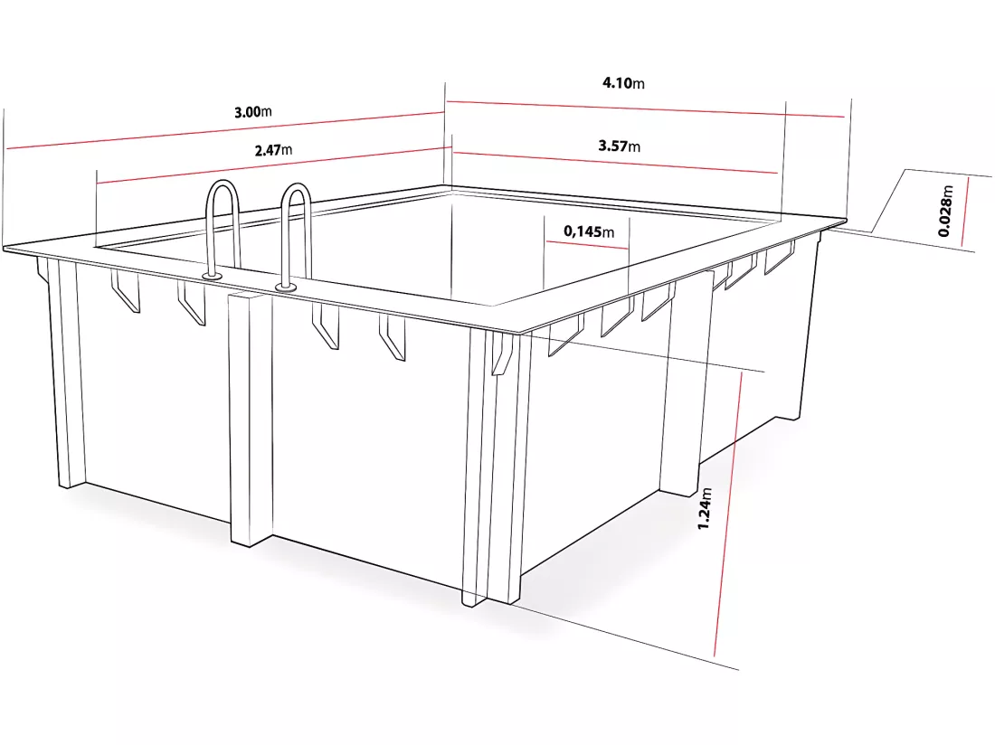 Piscine bois rectangle 