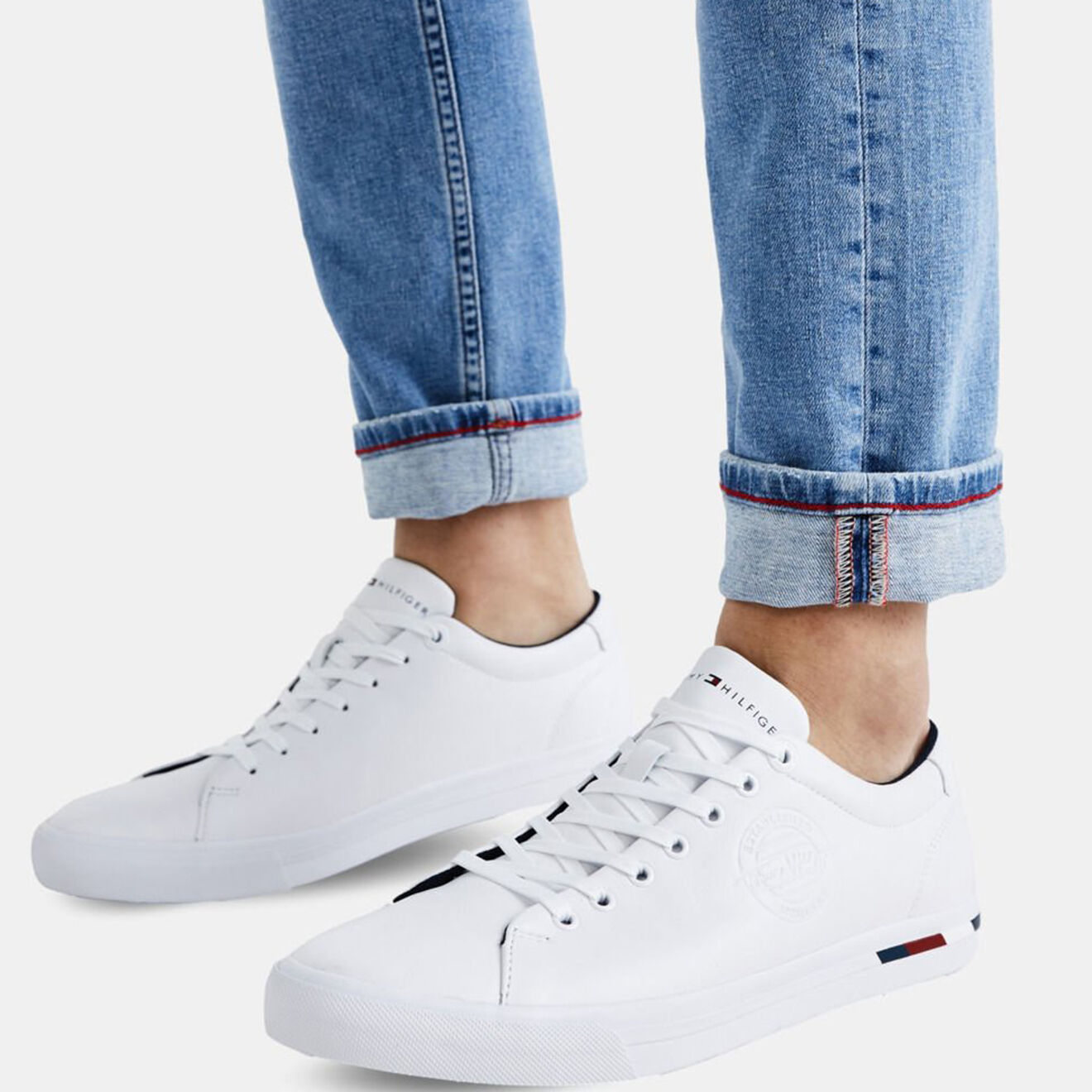 Tommy Hilfiger Baskets en Cuir Corporate Logo blanches