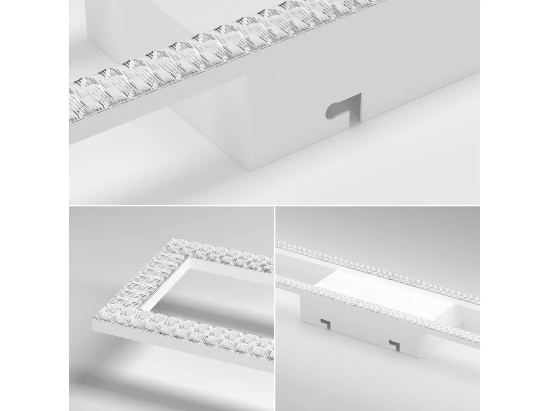 NETTLIFE Plafonnier LED Salon Moderne 108CM 40W Dimmable avec Télécommande pour Chambre Bureau Couloir