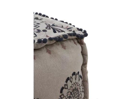 Pouf rectangulaire en textile coloris lin