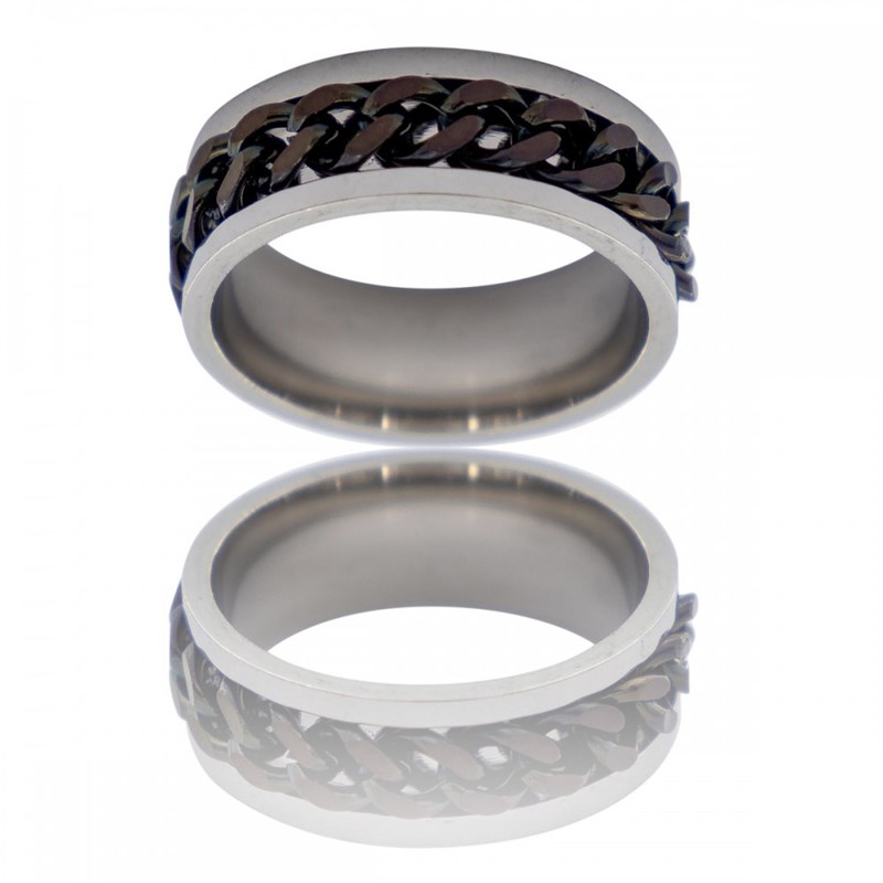 Très Belle Bague Anneau Homme Acier TAXUS