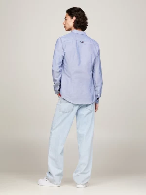 Camisa de algodão Oxford stretch com corte slim.