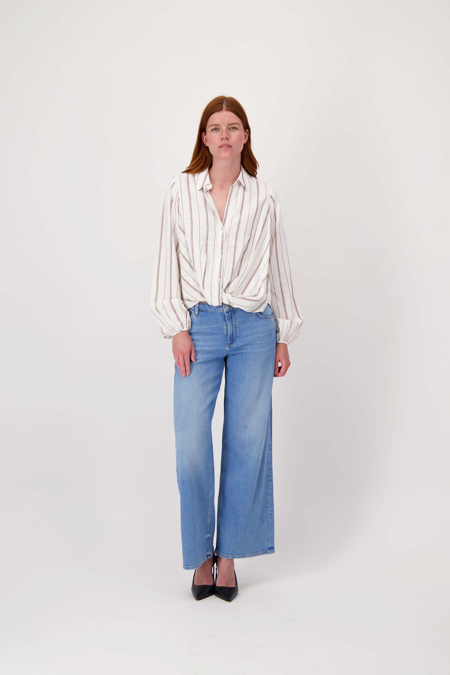 overslag blouse met streep