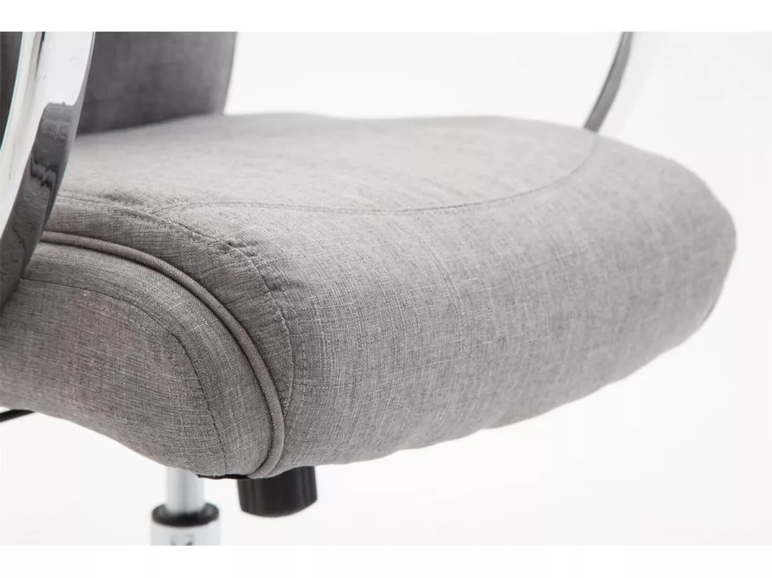 Chaise de bureau - Tissu & Métal chromé - Gris - XL Vaud