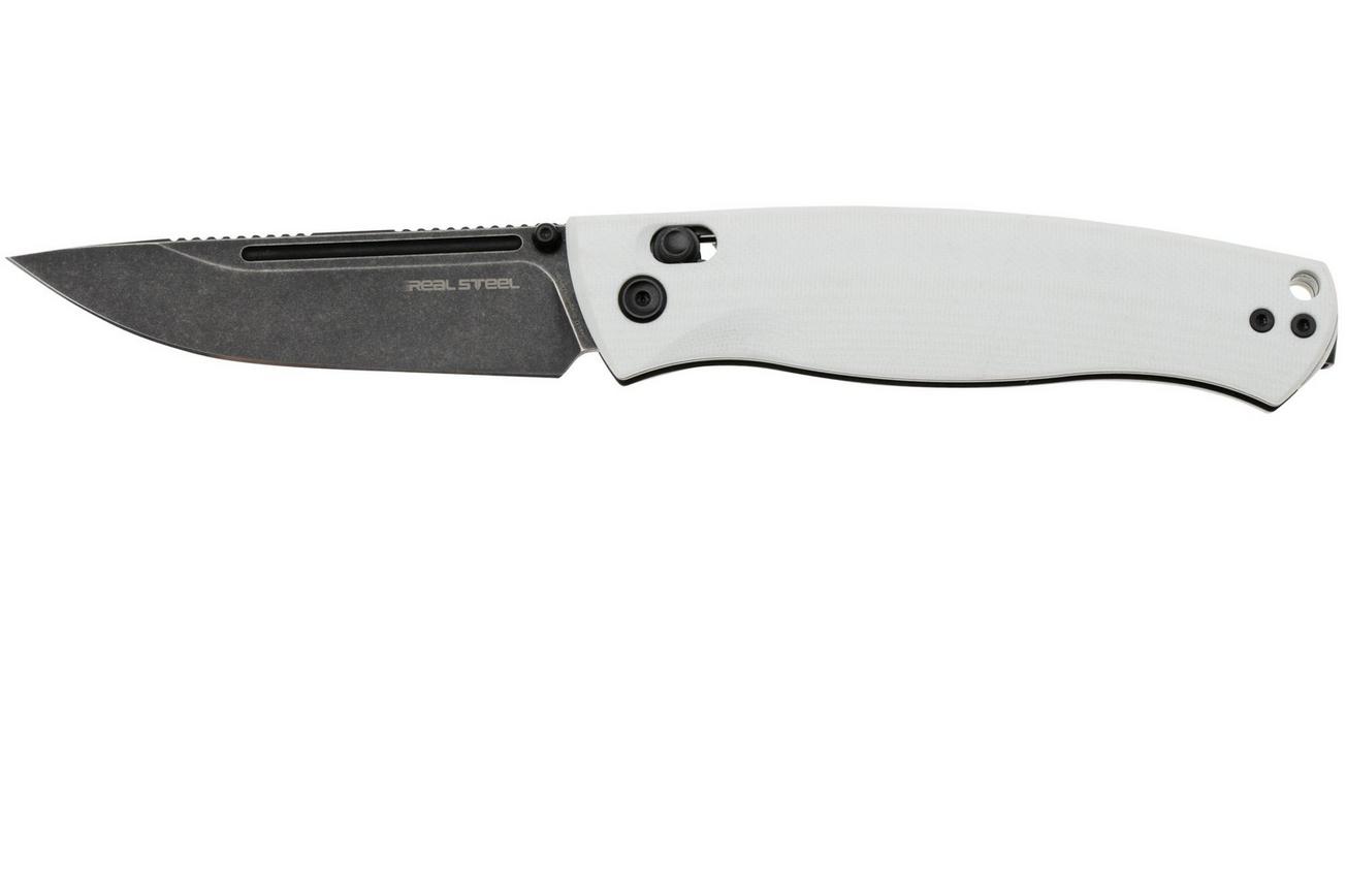 Real Steel Pathfinder FFG 7851WB Blackwashed 14C28N, White G10, zakmes, Ivan D. Braginets design