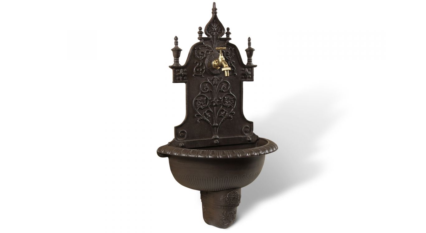Fontaine de jardin aluminium marron 44x22.5x77.5cm