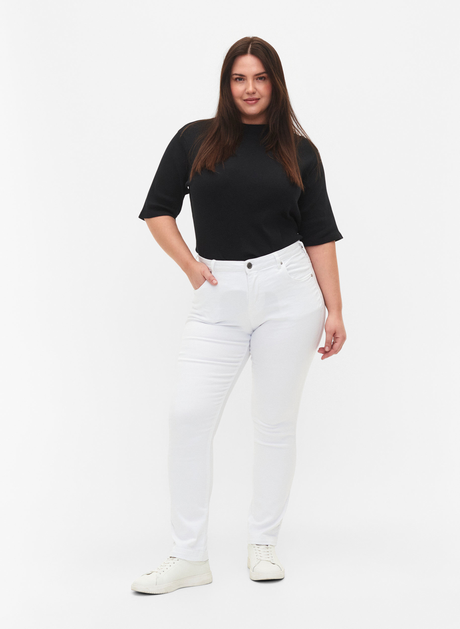 Slim fit Emily jeans med normal talje