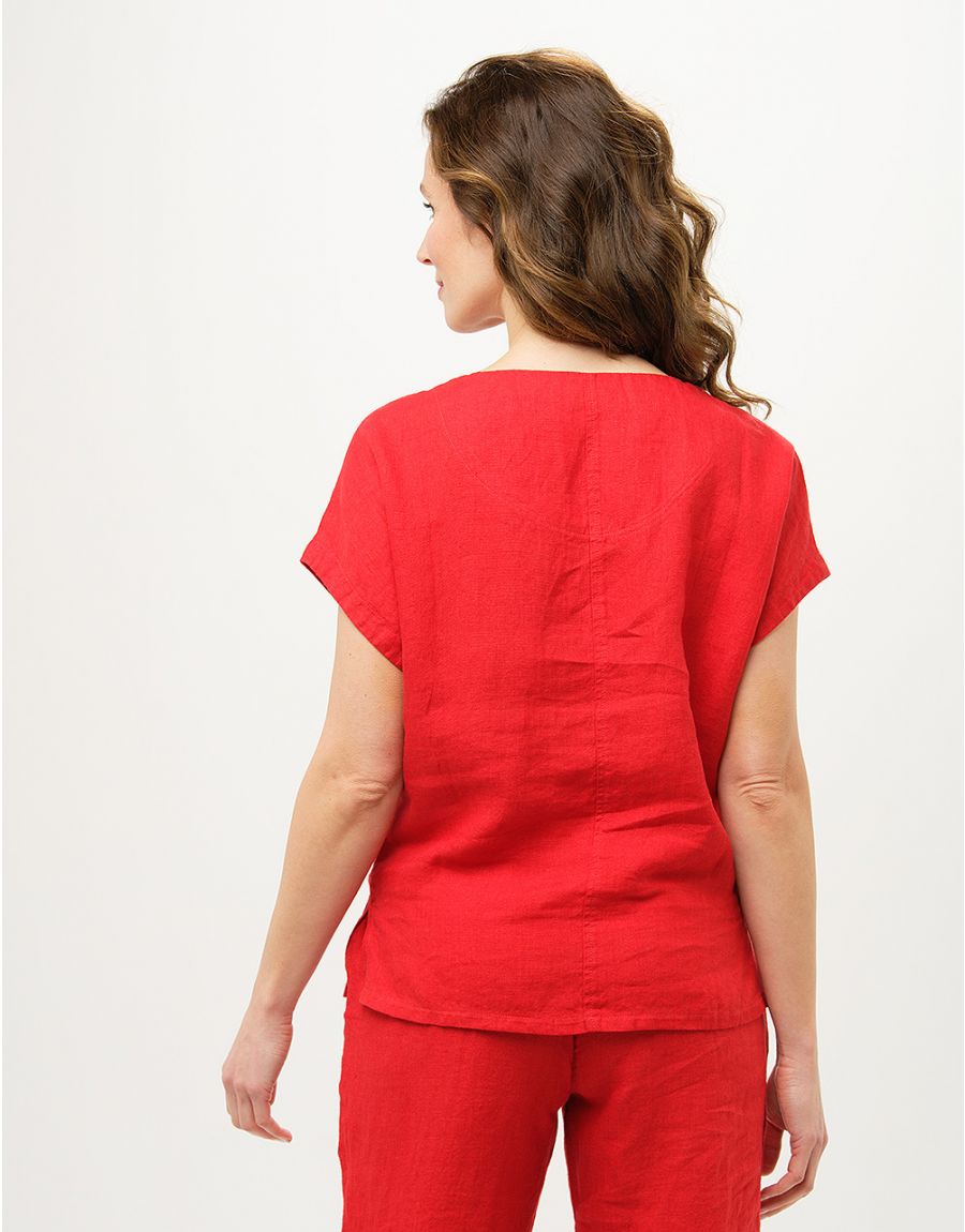 Blouse 100% lin rouge