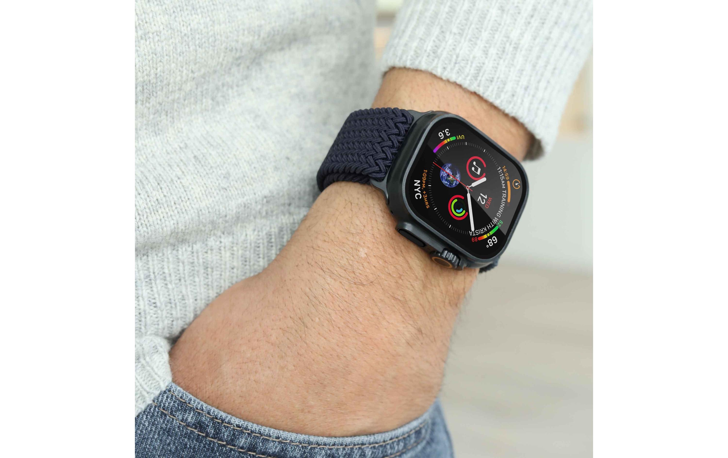 Armband Woven Loop Apple Watch 44/45/46/49 mm Navy BlackArmband für Apple Watch 44/45/46/49 mm