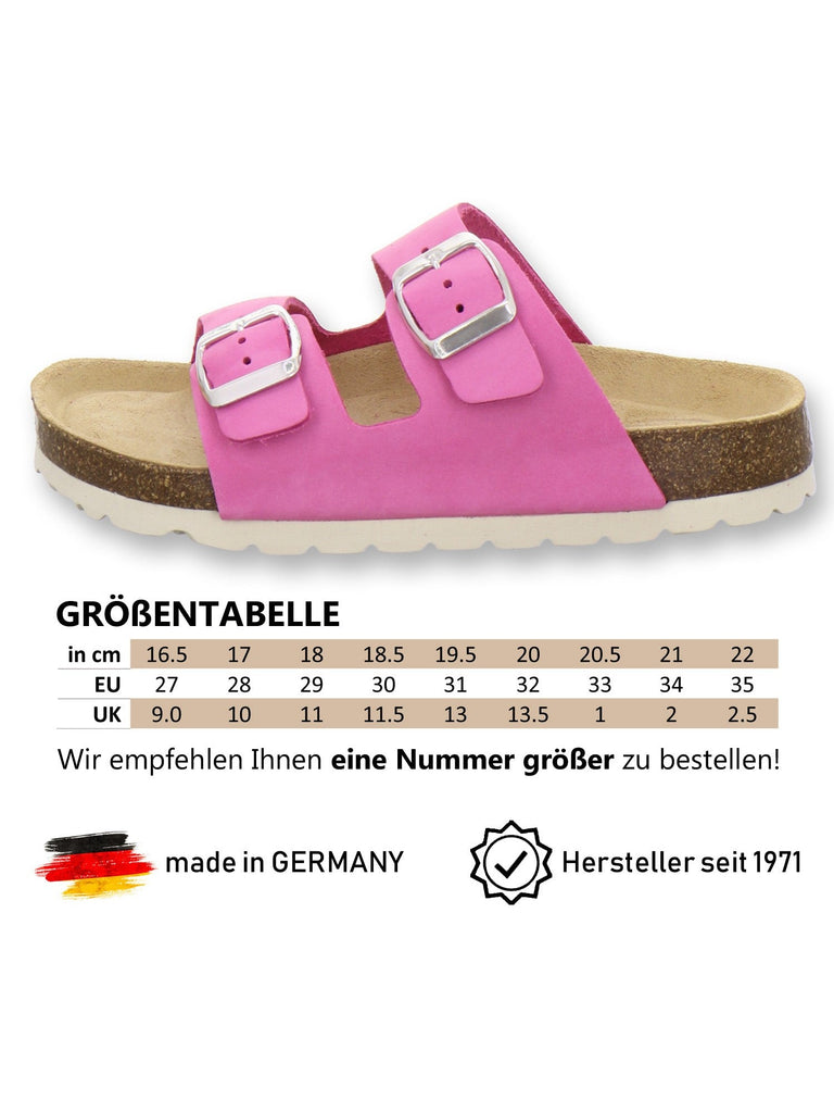 Mädchen Pantolette Zweischnaller fuchsia