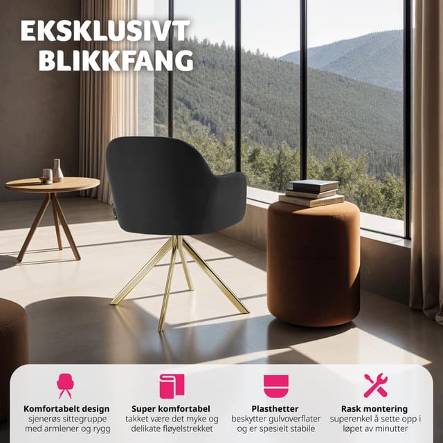 Stol Lona, velour med polstring