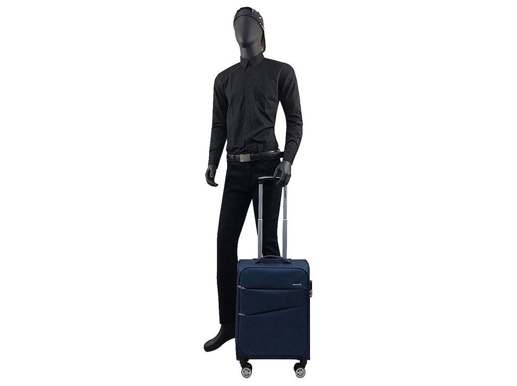 MALA DE CABINE FLEXÍVEL AIRPORT AZUL 8 RODAS 55CM