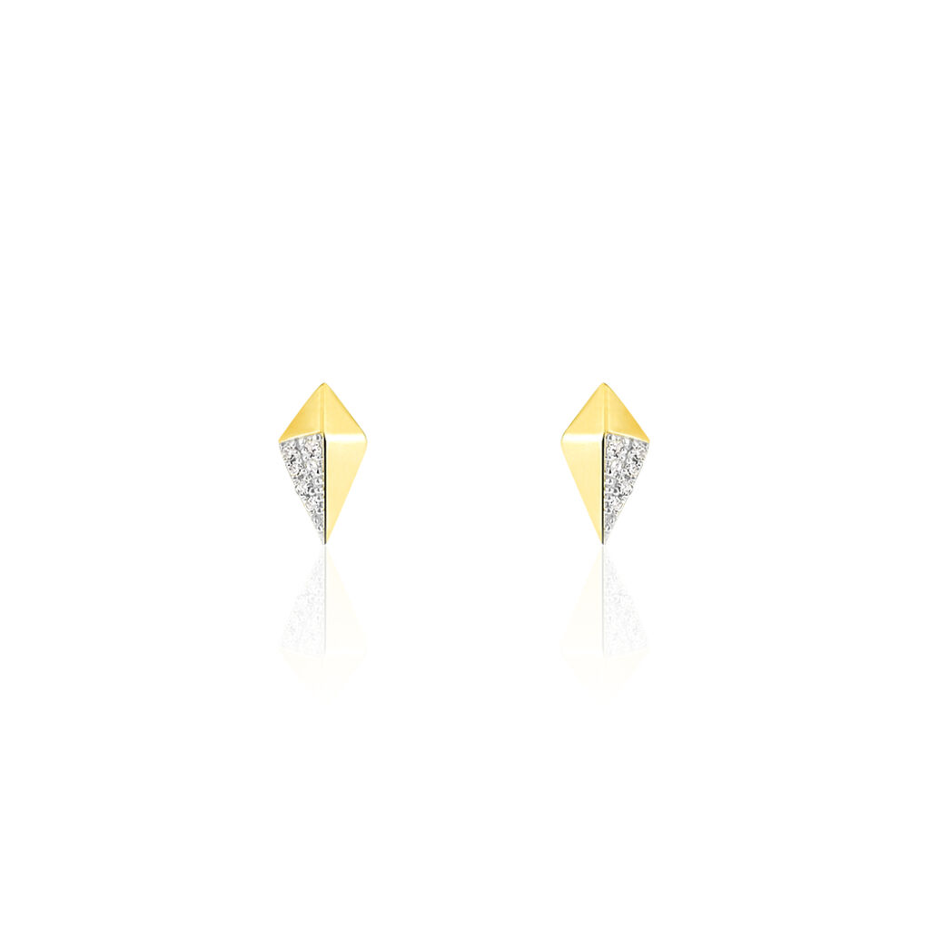 Boucles D'oreilles Puces Lizia Or Jaune Diamant