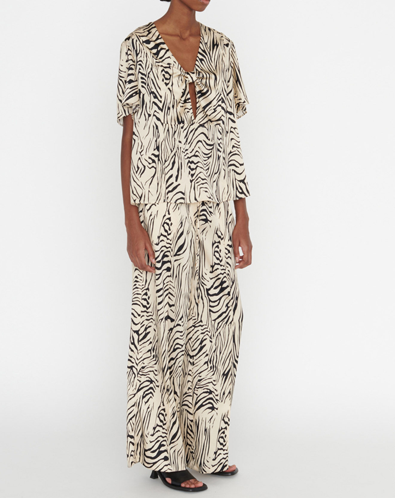 Zapa Top Tangui imprimée animal noir/beige