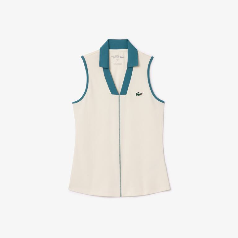 Polo Tennis Ultra-Dry Manches Courtes - Blanc - Lacoste - Femme