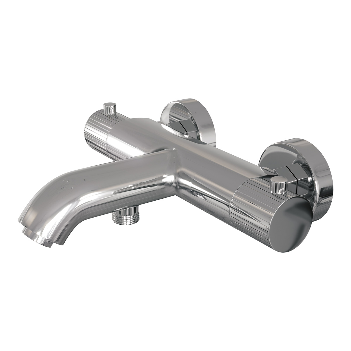 Brauer Stripe thermostatische badkraan met glijstang en 3 standen handdouche chroom