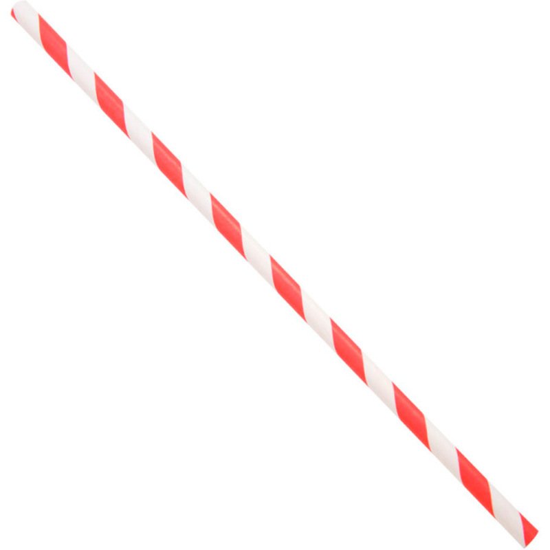 Paille en papier biodegradable coldis diametre 6mm longueur 20cm coloris     rouge/blanc boite 250 unites
