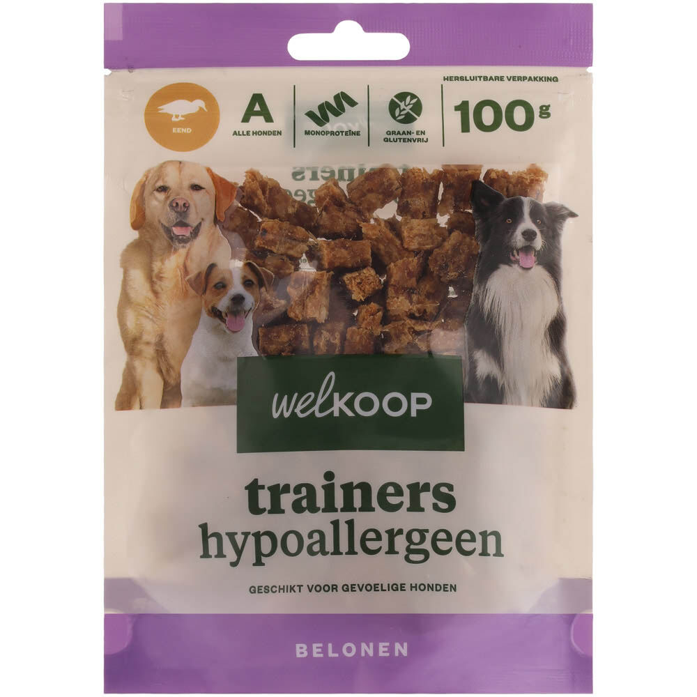Welkoop Trainers Hypoallergeen - Hondensnacks - 100 Gram - eend