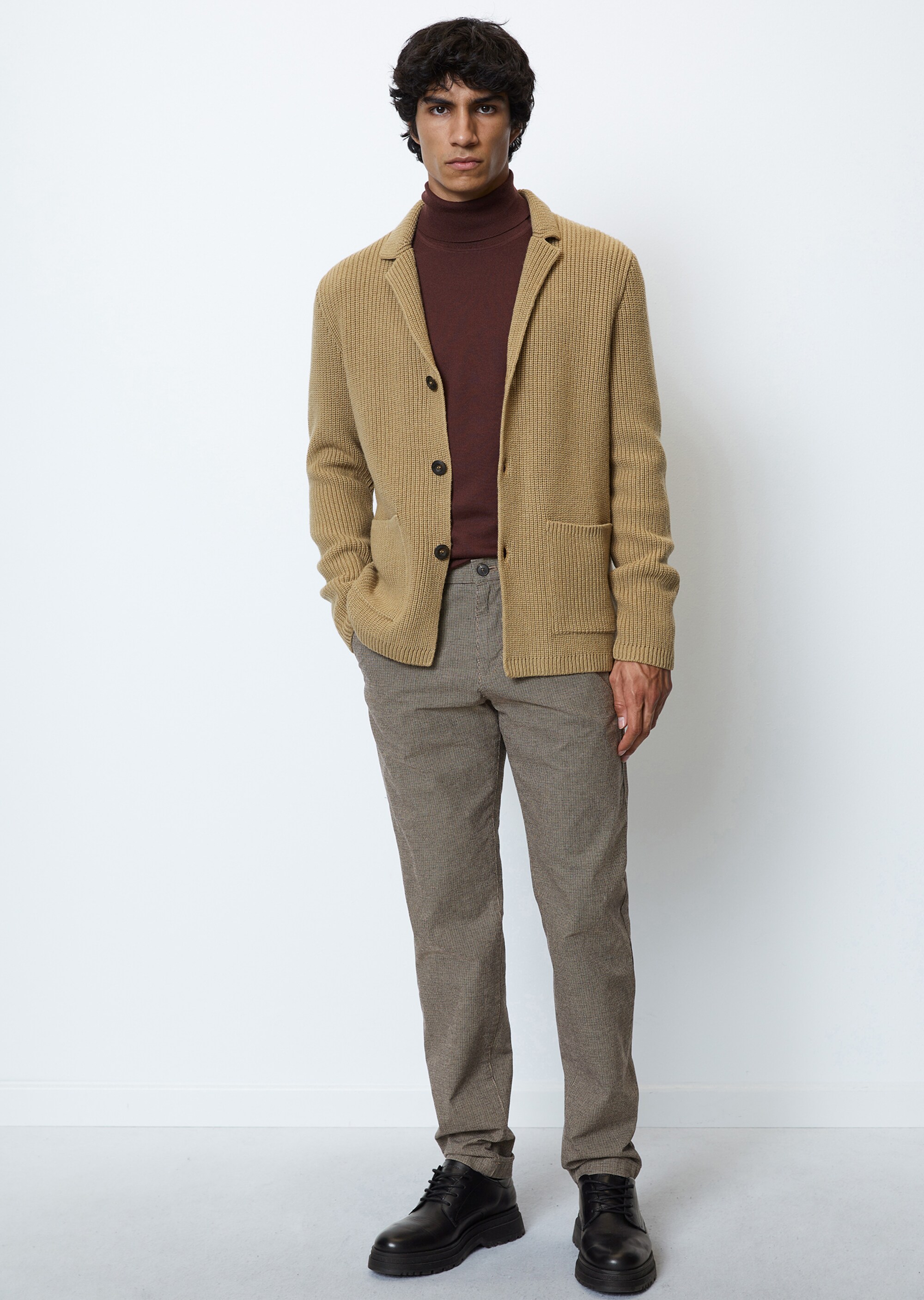 Hose Modell OSBY jogger tapered aus Bio-Baumwoll-Mix in Woll-Optik