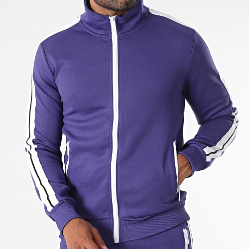 Ensemble De Survetement A Bandes Violet