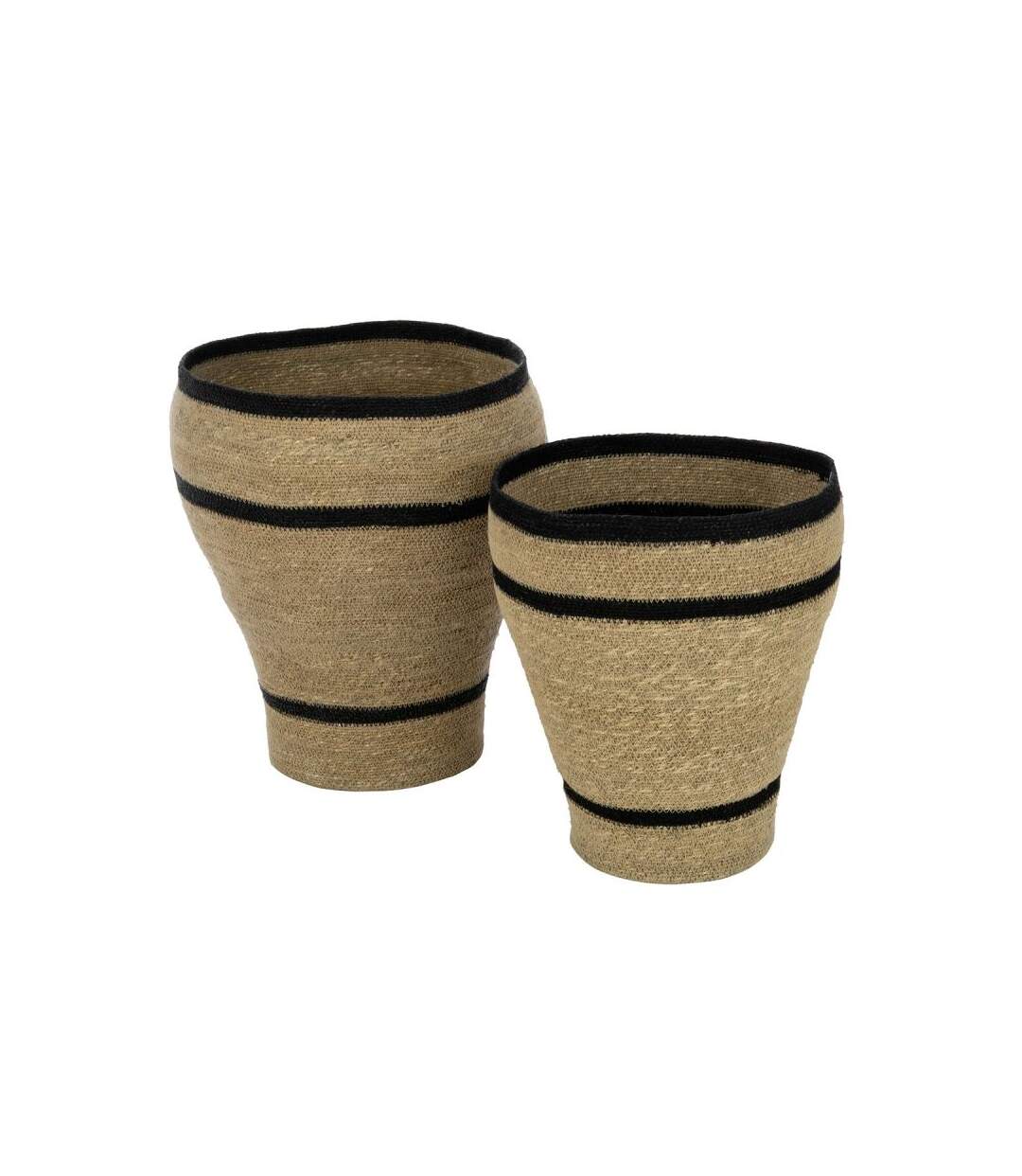 Paris Prix - Lot De 2 Cache-pots Paniers Lignes herbes Marines 45cm Naturel