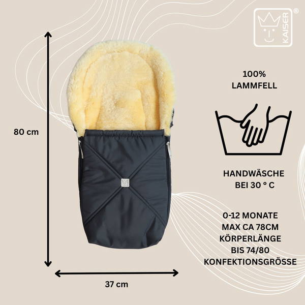 KaiserKaiser   EMMY Lammfell Babyschalen Fusssack anthracite