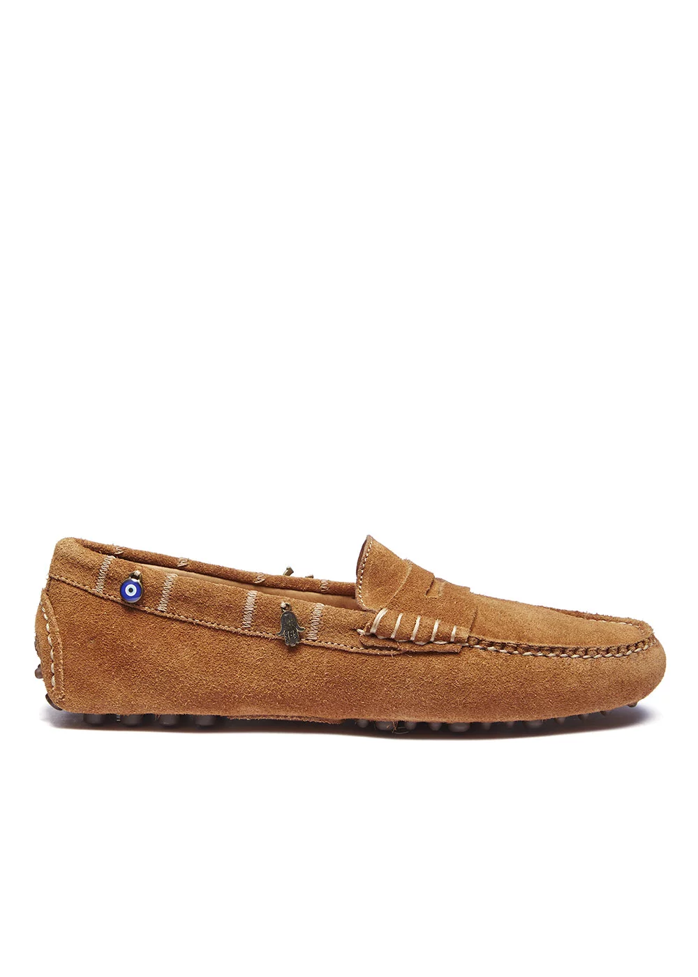 MOCASSIN FANCY DRIVER LUCKY VELOURS CAMEL