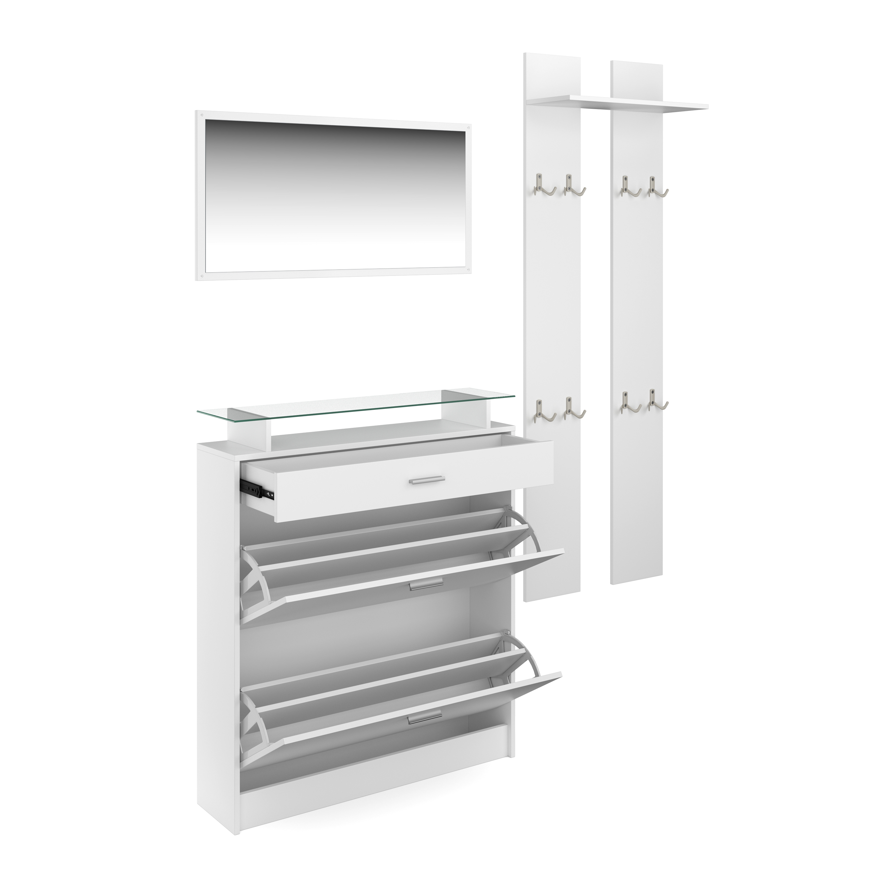 Garderobe Set KASPER 3-teilig weiss