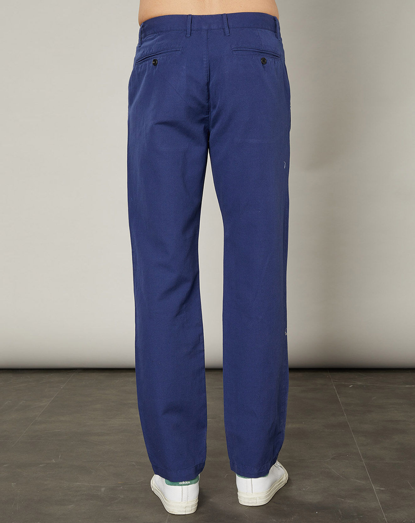 Hartford Pantalon en Coton & Lin Tyron indigo