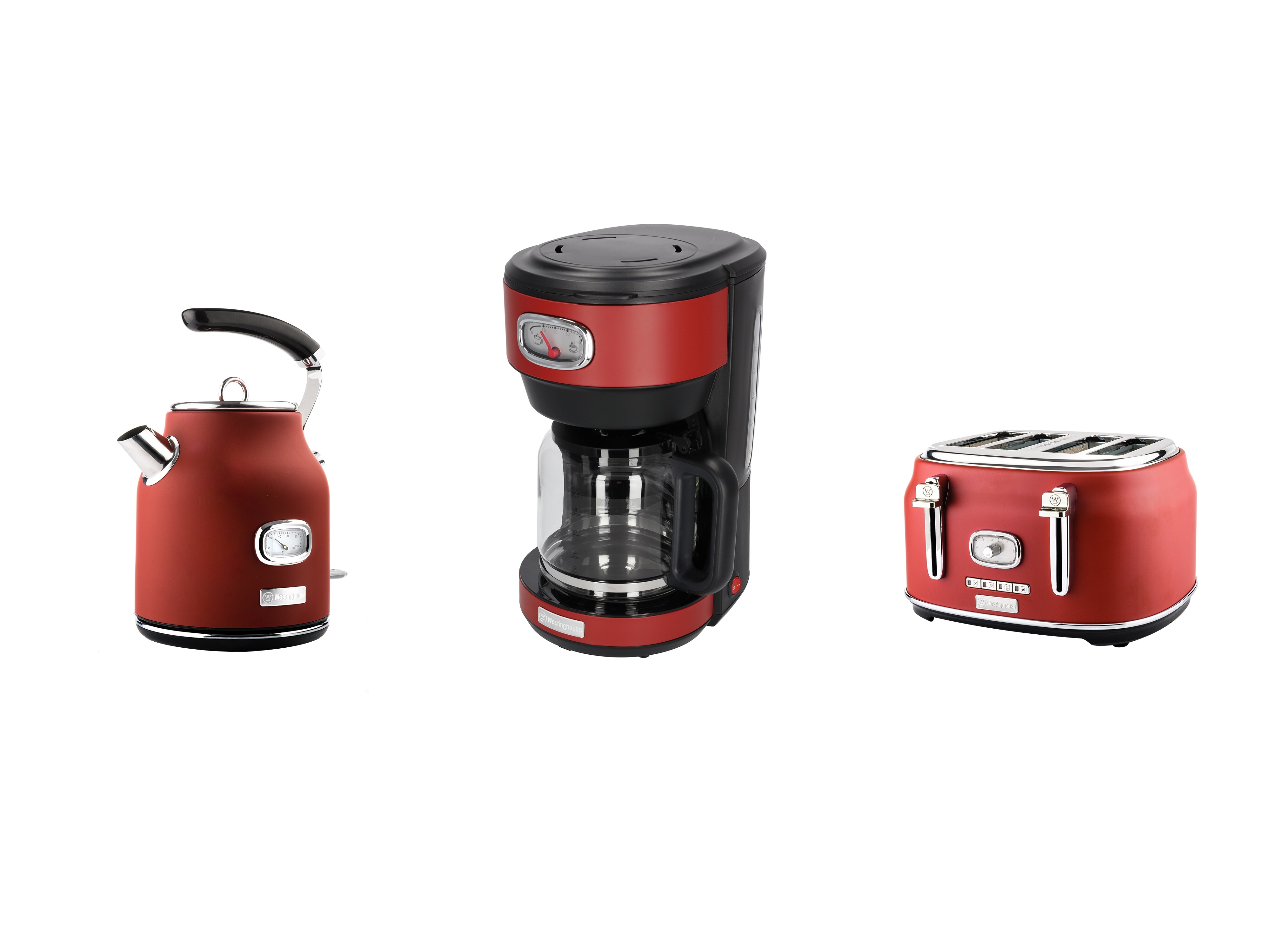 Westinghouse Retro Frühstücksset Toaster, Wasserkocher, Kaffeemaschine