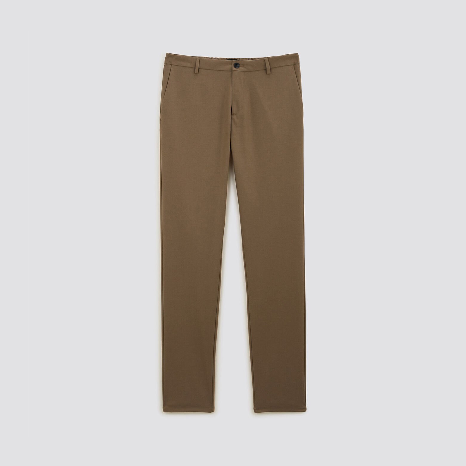 Pantalon chino slim effet flanelle Camel