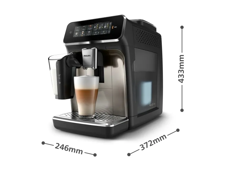 Philips 3300 series EP3347 - Automatisk kaffemaskine med capuccinatore - 15 bar - sort/krom