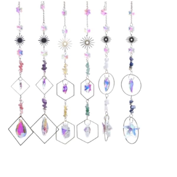 INF Krystall ornament Krystall hengende dekorasjoner 6-delt sun