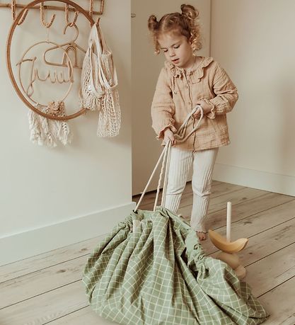 Play&Go Spielteppich - Ø140 - Gitter Green