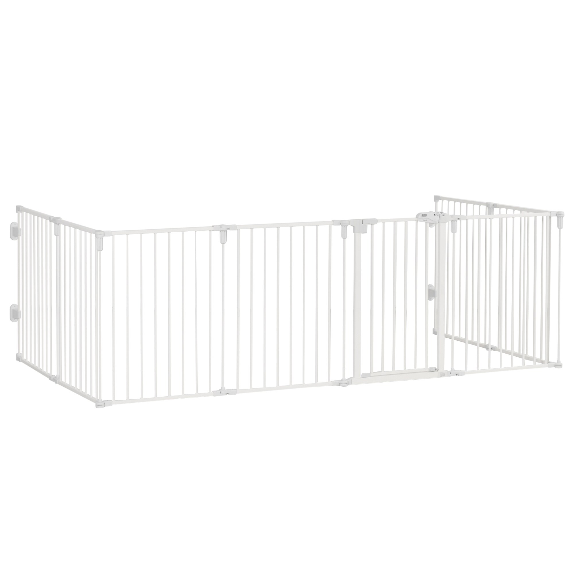 PawHut Hunde Absperrgitter bestehend aus 8 Panelen weiß 482,5L x 2T x 76H cm