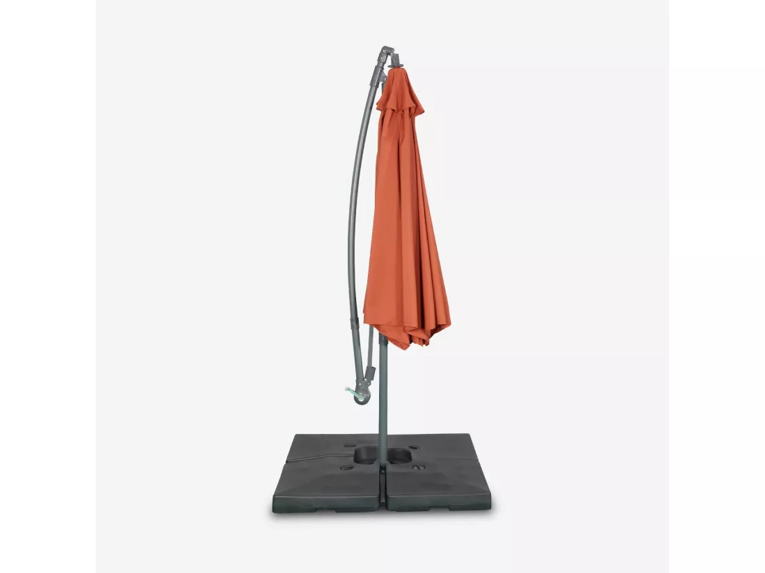 Parasol déporté rond Ø300cm - Hardelot - Terracotta - Manivelle anti-retour | Toile déperlante | Facile à utiliser