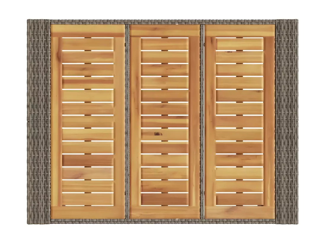 Prolenta Premium - Table de bar de jardin et dessus en bois acacia résine tressée