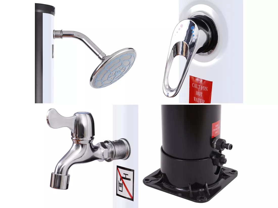 Douche solaire FIDGI noire et argent 35L