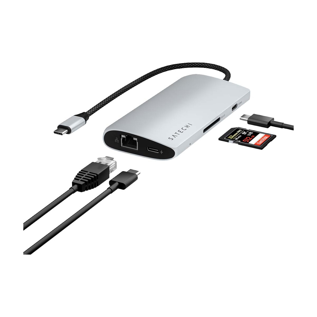 Satechi USB-C 8K Ethernet V3 Multiport USB hub (Silver)