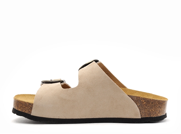Plakton mules et sabots plats femme cp beta ouest 340010 beige