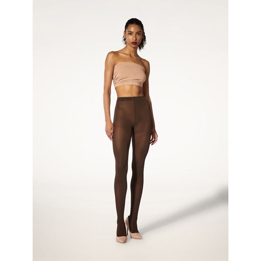 Wolford Jacquard Strømpebukser, Umber/Black, M