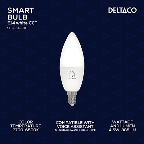 Deltaco Smart Kerte LED-pære E14 - hvid