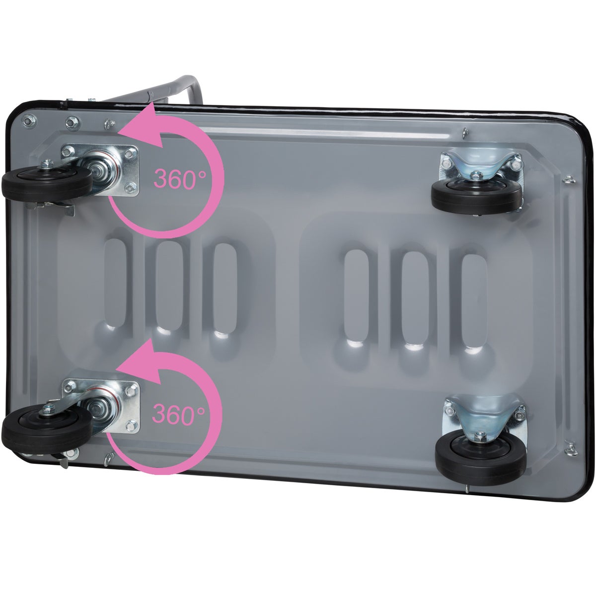 tectake platformwagen met inklapbare handgreep en opbergvak, laadvlak 90 x 61 cm
