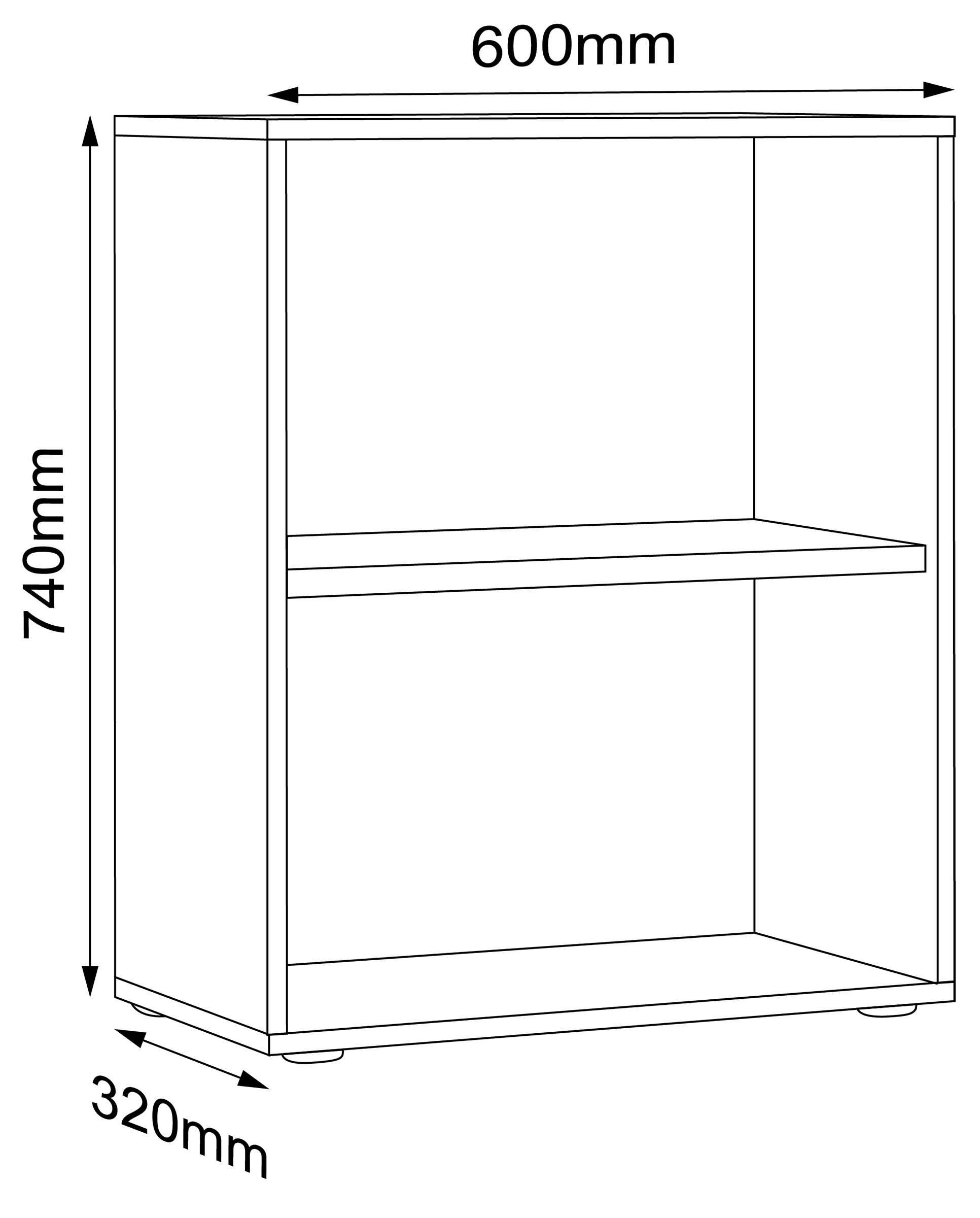 VCM Holz Büro Stand Regal Bücher Ordner Aktenregal Ordnerregal Bücherregal Salia 2fach B. 60 cm