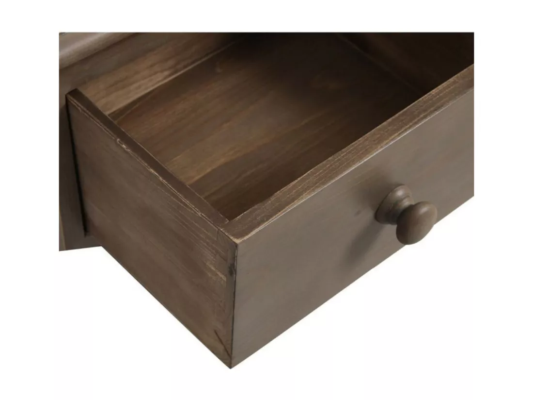 Table de chevet 1 porte charnière à droite 1 tiroir Bois Marron - Natural Interior's